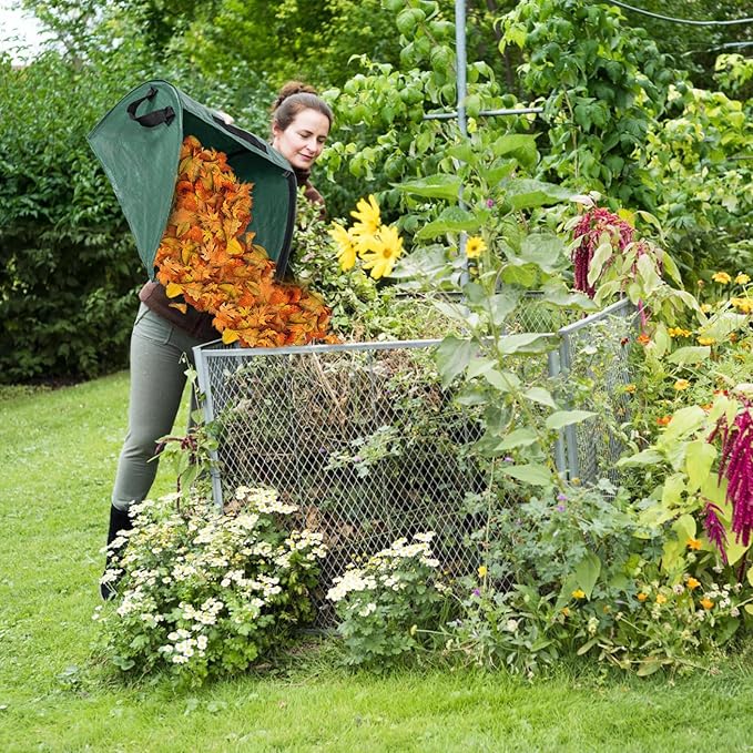 2 Pcs Leaf Collector, Garden Bags, Leaf Bags, High Capacity Leaf Loader with Handles, Foldable Dustpan Leaf Bag Chute, Removable, Tear-Resistant and Reusable Yard Leaf Collector