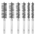 6-Pack Bore Brush Set Stainless Steel Wire Brush Bore Cleaning Brush Set for Power Drill Cleaning, Pipe Cleaning Brush Set Abrasive Wire Brush with 1/4" Hex Shank for Cleaning Tubes (13/19/25mm)