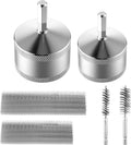 1/2"&3/4" Copper Pipe Cleaner for Drill with 1/4" Hex Shank & Brush Blades & Metal Pipe Cleaning Brush, Tube Thread Cleaner, Plumbing Tools for Plumber Removing Rust, HVAC Stain Removal(2 Piece)