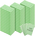 Zhengmy 100 Pieces Sponges Kitchen Compressed Sponges Bulk Natural Dish Sponge Compressed Wood Pulp Cleaning Sponge Without Scratching for Kitchen Bathroom, 3.9 x 2.4 x 0.12 Inch (Green)