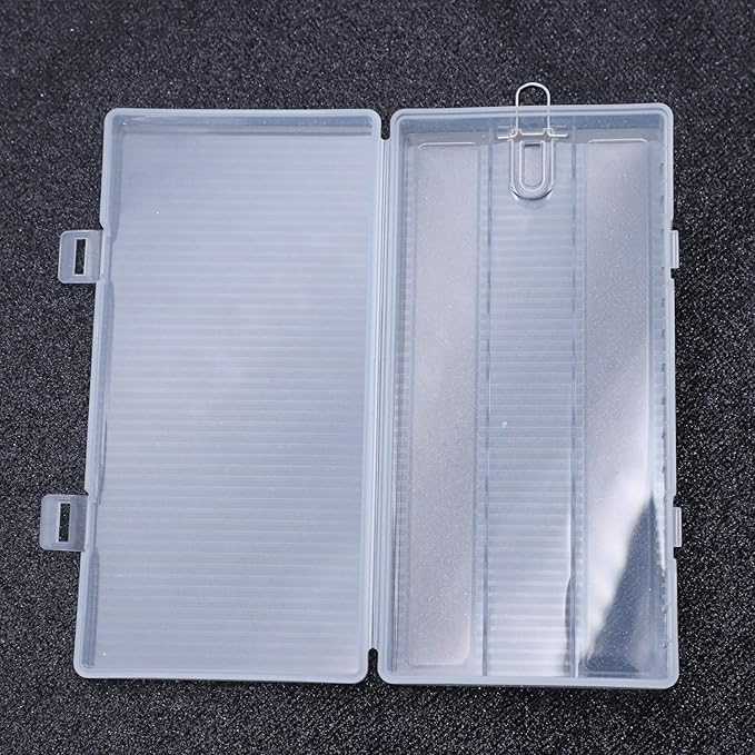2 Pack 8 Cell 18650 Plastic Battery Storage Case with Hook Holder Waterproof Transparent Clear Hard Plastic Battery Box Organizer for 8 x 18650 Size Batteries