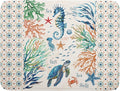 Giwawa Nautical Coastal Dish Drying Mat Sea Turtle Seahorse Dish Drainer Pad 18"x24" Microfiber Reversible Fast Dry Pad for Kitchen Counter Decor