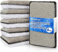 MAQIHAN Microfiber Pad - 4PCS Microfiber Pads Detailing Sponge Two Sides of Fiber Cloth and Nylon Bristle Brush Car Interior Detailing Kit for Leather Sofa Shoes and Bags Car Wash Kit