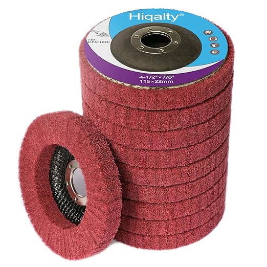 10Pcs 4 1/2" x 7/8" Non-Woven Flap Disc Polishing Grinding Wheel,Scouring pad Buffing Wheels for Angle Grinder,Flap Discs for Power-Operated Grinders
