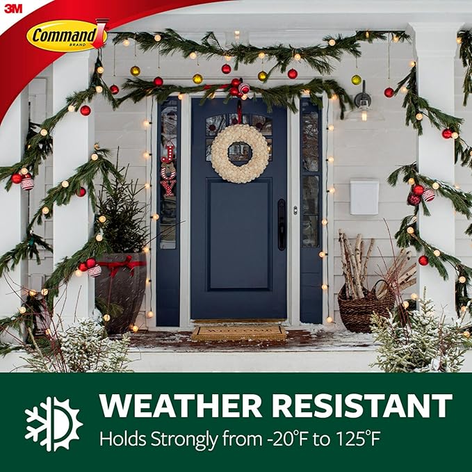 Command Outdoor Large Hooks, Bronze, Holds up to 5 lbs, 6-Hooks, 8-Strips, Damage Free Hanging Wall Hooks for Hanging Outdoor Wall Decor with Weather