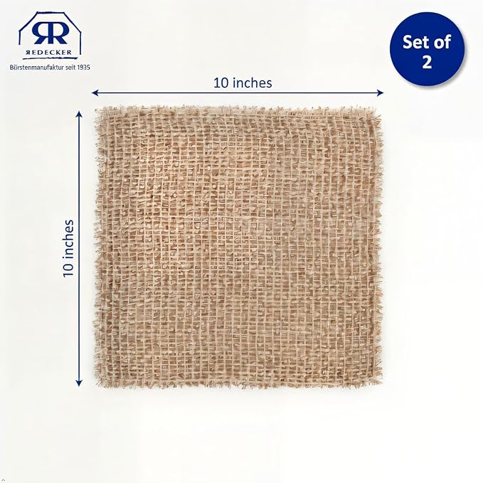 Redecker XL Copper Scrubbing Cloths – 2-Ply Woven Real Copper Cleaning Pads, 10 x 10 inches, Reusable, Non-Scratch, Machine Washable – Durable Scrubbers for Pots, Pans, Sinks & Glass – Set of 2
