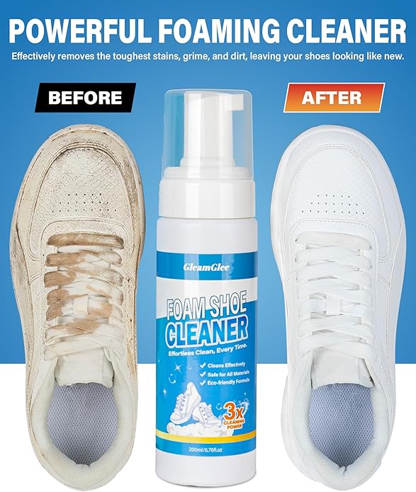 Shoe Cleaner 6.76 oz – Deep-Cleaning Sneaker Cleaner Kit for White Shoes, Lifts Dirt & Stains Fast, with Brush & Towel