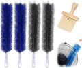 4 Pcs Fan Cleaner,Bendable Fan Duster,Comes with a Small Dusting Brush,Fan Brush,for Cleaning,Dust-Removing,Fan Cleaning Brush Suitable for Floor Fans,Exhaust Fns,AC Vents,Curtains,Blinds,(Blue)