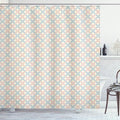 Ambesonne Shabby Flora Shower Curtain, Floral Motif Pastel Colors Flower Petals Pattern Geometric Ornate, Cloth Fabric Bathroom Decor Set with Hooks, 69" W x 70" L, Cream Salmon Pale Blue