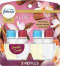 Febreze Plug In Air Freshener, Odor-Fighting Scented Oil Refill, Vanilla Suede Scent, 2 Refill