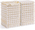 Homaxy 24 Pack Kitchen Dish Cloths, Ultra Soft and Absorbent Dish Towels, Reusable Fast Drying Microfiber Cleaning Cloth, Coral Velvet Wave Design No-lint, 10 x 10 inches, Beige