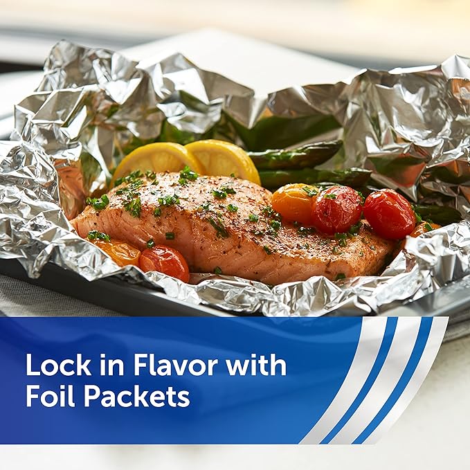Reynolds Wrap Non Stick Aluminum Foil, Nonstick Aluminum Foil Roll, Prevents Food Sticking and Messy Cleanup, Great for Covering Casseroles and leftovers, 43.33 Yards x 12 Inches, 130 Sq.Ft.