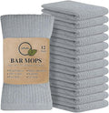 Softolle Bar Mop Towels, Pack of 12-16x19 Inches - 100% Cotton Super Absorbent Towels, Multi-Purpose for Home and Bar Cleaning (Silver Grey)