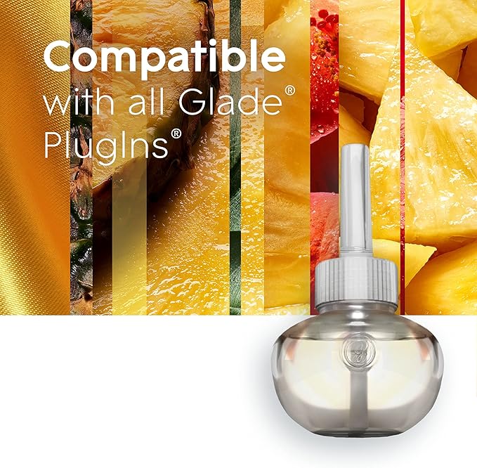 Glade PlugIns Refills Air Freshener Starter Kit, Hawaiian Breeze, Scented and Essential Oils for Home and Bathroom, 0.67 Fl Oz, 1 Warmer + 1 Refill
