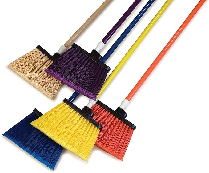 SPARTA Spectrum Duo-Sweep Flagged Bristle Angle Broom with Handle 56" - Brown