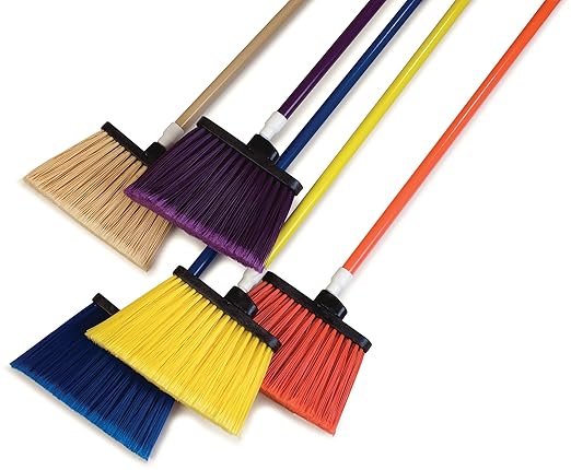 SPARTA Spectrum Duo-Sweep Unflagged Bristle Angle Broom with Handle 56" - Red