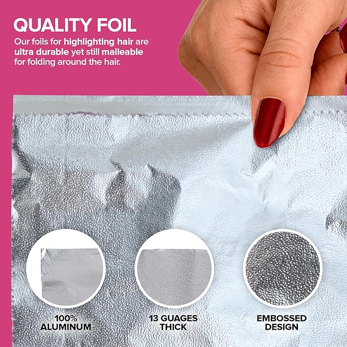 Stock Your Home 500 Count Aluminum Foil for Hair Highlighting, 5” Pop Up Foil Sheets for Salon or Home Use, Disposable Hair Foils for Highlighting and Coloring Hair, Tin Foil for Hair Stylist