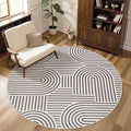 Washable Rug 4ft Area Rugs for Living Room, Abstract Rug for Bedroom, Soft Rainbow Non Slip Throw Rugs with Rubber Back, Low Pile Stain Resistant Boho Geometric Carpet for Dining Room,LightCamel
