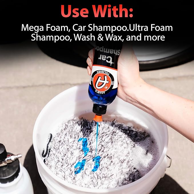 Adam's Polishes Microfiber Car Wash Mitt, Car Sponge Wrapped in Soft, Plush Fiber Cloth Material, Safe Washing with Any Car Soap, Bucket, Foam Gun, Foam Cannon, Other Cleaning Supplies