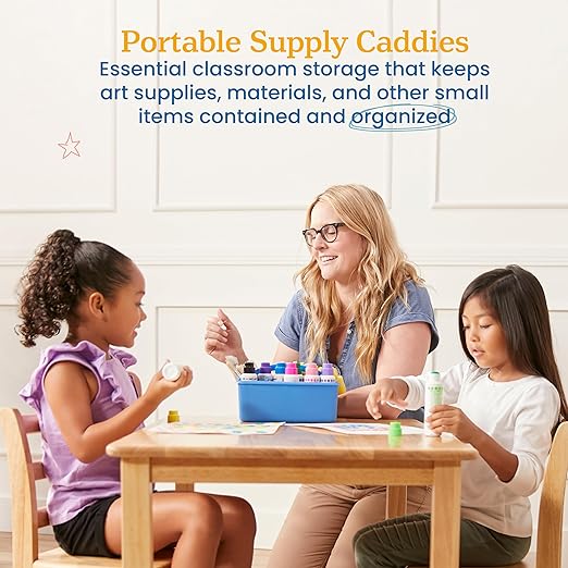 ECR4Kids 3-Compartment Storage Caddy, Storage Organizer, Contemporary, 6-Pack