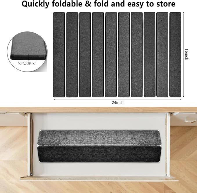 Stone Drying Mat for Kitchen Counter, Large Foldable Drying Stone with Non-slip Mat, Quick Dry Absorbent Diatomaceous Earth Mat for Dishes, Cups, Bottles, Any Countertop, 24"×16", Dark Gray