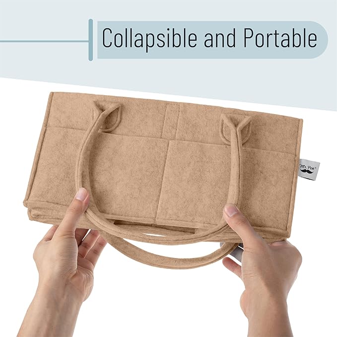 Mr. Pen- Baby Diaper Caddy Organizer, Earthy Clay, Baby Caddy Organizer with Handle, Compact Size, Collapsible & Portable
