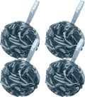 AmazerBath Bath Shower Loofah Sponge 75g/PCS Bath Sponges for Men Exfoliating - Set of 4 Indigo, Large