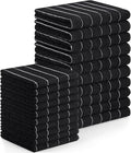 Homaxy Microfiber Kitchen Towels and Dishcloths Set, 20 Pack Soft and Absorbent Dish Hand Towels Bulk, 28 x 16 Inch & 12 x 12 Inch Quick Drying Rags for Washing Dishes, Black