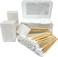 PINGMIC Gun Cleaning Supplies - Gun Cleaning Patches and Long Cotton Swabs Set, 6" Cotton Swabs, Lint Free Cloth Fit Most Caliber Firearms