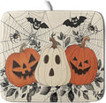 Halloween Pumpkin Dish Drying Mat for Kitchen Counter 16x18 Black Bat Spiderweb Holiday Scary Theme Absorbent Reversible Microfiber Drying Mats Kitchen Countertop Protector Dishes Drainer Pad