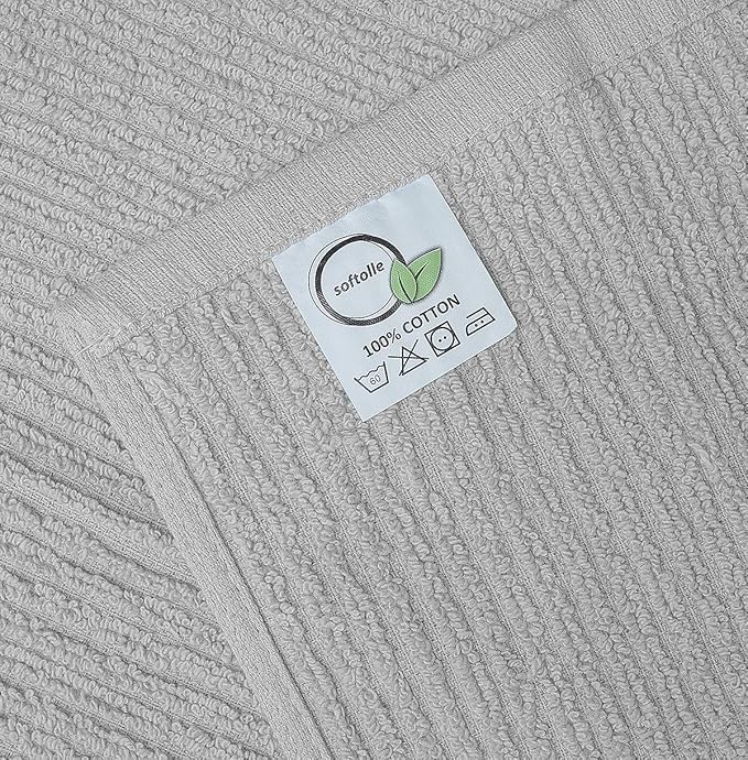 Softolle Bar Mop Towels, Pack of 12-16x19 Inches - 100% Cotton Super Absorbent Towels, Multi-Purpose for Home and Bar Cleaning (Silver Grey)