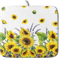 Sunflower Dish Drying Mat for Kitchen Counter 18x16 Inch Floral Lavender Drying Mat with Absorbent Reversible Microfiber Season Spring Summer Dish Drainer Mats Rack Pad for Coffee Countertop Protector