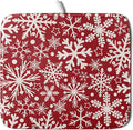 Christmas Dish Drying Mat for Kitchen Counter 16x18 Dark Red Snowflake Winter Xmas Holiday Absorbent Reversible Microfiber Drying Mats Kitchen Countertop Protector Dishes Drainer Pad