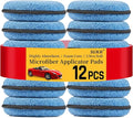 Sukh 12 Pack Microfiber Foam Car Wax Applicator Pad - Foam Applicator Pads Detailing Round 4.72 inch Polishing Sponges for Car Wax Applicator Pad Round Blue