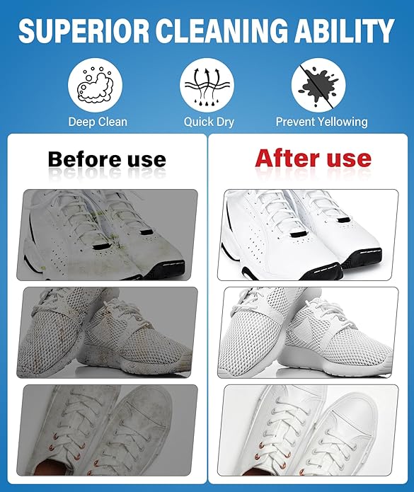 Shoe Cleaner 6.76 oz – Deep-Cleaning Sneaker Cleaner Kit for White Shoes, Lifts Dirt & Stains Fast, with Brush & Towel