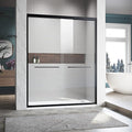 56-60" W x 72" H Adjustable Semi-Frameless Sliding Shower Door, Certified 3/8" Clear Tempered Glass, 304 Stainless Steel Handle, Elegant Matte Black Finish