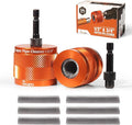 1/2" & 3/4" Metal Copper Pipe Cleaner Set,with 1/4 Hex Shank,Each Additional 2PCS Replaceable Blades are Provided,for Cleaning Rust, Stains, Paint on Copper Pipes and Various Metal Pipes