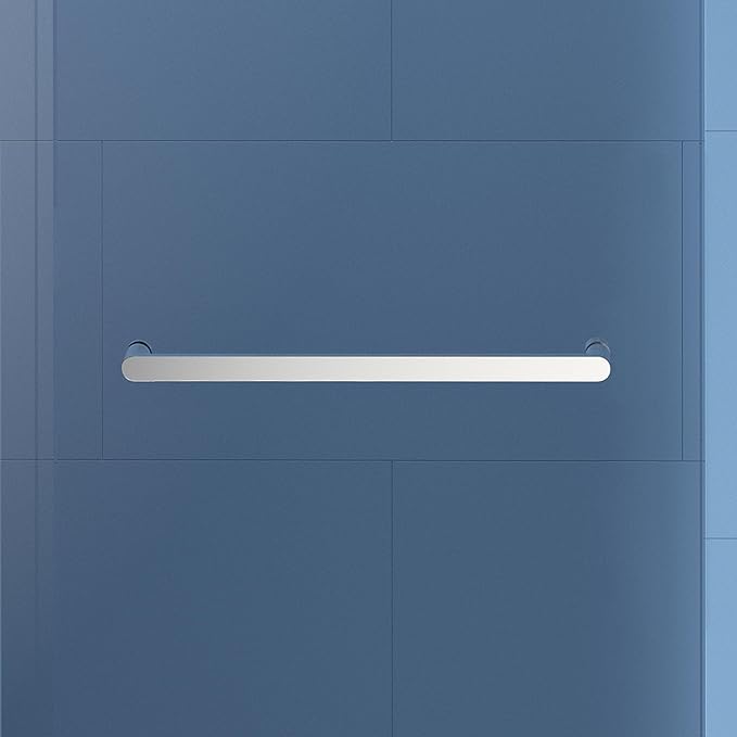 Monaco 56.5-60" W x 78" H 3/8" Twinglide Frameless Shower Door with Tempered Rain Glass (Chrome)