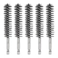 HARFINGTON 5Pcs Bore Brush Stainless Steel 19mm Dia Cleaning Twisted Wire Brush Tube Pipe Cleaner with Handle 1/4 Inch Hex Shank for Tubes, Ports, Bearings