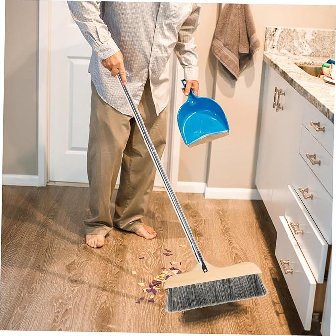 CHILDWEET Soft Bristle Broom with Handle Durable Hardwood Floor Broom for Bedroom Kitchen and Bathroom Cleaning Lightweight Comfortable Design for Indoor Sweeping