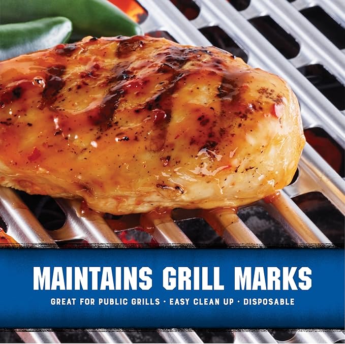 Kingsford Heavy Duty Aluminum Grill Liners | Heavy Duty Grill Liners | Disposable Grilling Liners Prevent Food from Falling Through Grill Grates, Silver (Pack of 12, 48 Count Total)