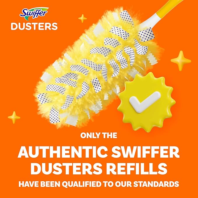 Swiffer Dusters Heavy Duty, Multi-Surface Duster Refills for Cleaning, Lavender, 24 Count (4 Packs of 6)