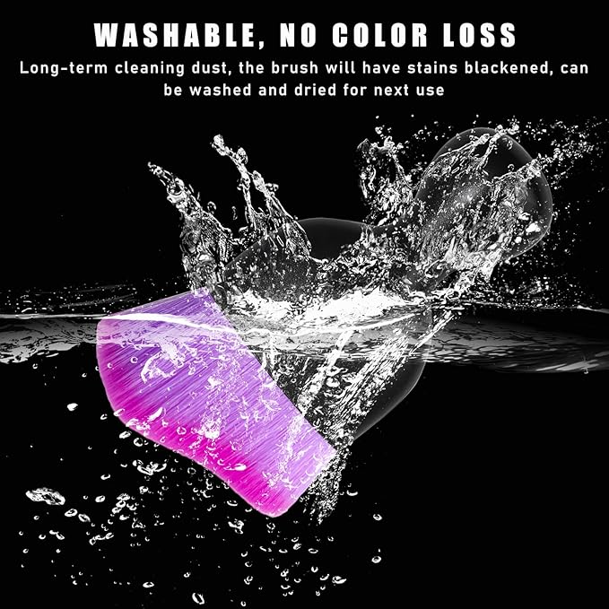 Car Interior Dust Brush, Soft Scratch Free Auto Detailing Brushes, Universal Vehicle Interior Cleaning Tool for Automotive Dashboard, Air Vents, Leather(Double Purple)