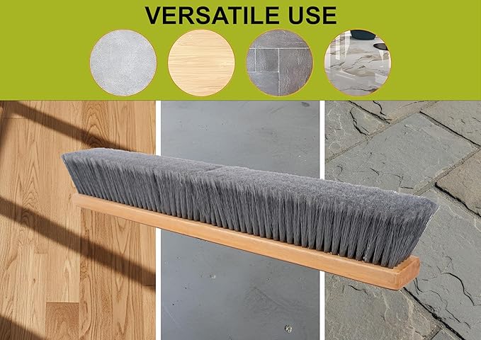 24" Grey Flagged Push Broom
