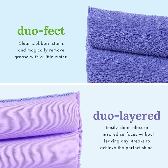Pure-Sky Ultra Microfiber Cleaning Sponge – 2-in1, Combination for Glass and Multipurpose – JUST ADD Water No Detergents Needed – Use for Windows, Glass, Mirrors, Removing Stains in The Cracks