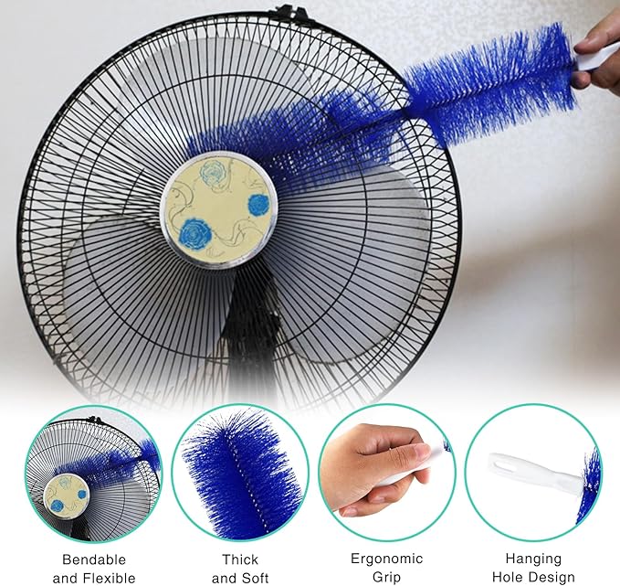 Fan Cleaner Brush Set, 9Pcs Fan Cleaning Duster, Bendable Cobweb Dust Cleaner