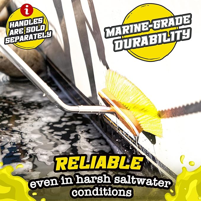 Salty Captain Soft Bristle Boat Deck Brush – Gentle Cleaning for Fiberglass, Glass & Polished Surfaces – Durable Marine-Grade Design
