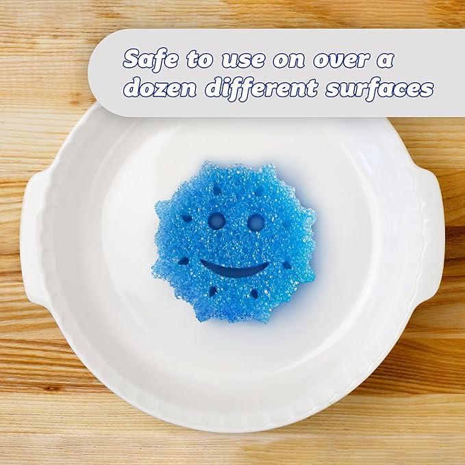 Scrub Daddy Sponge Set - Holiday Shapes - Non Scratch Scrubbers for Dishes and Home, Odor Resistant, Temperature Controlled, Soft in Warm Water, Firm in Cold, Deep Cleaning, (3 Count (Pack of 1))