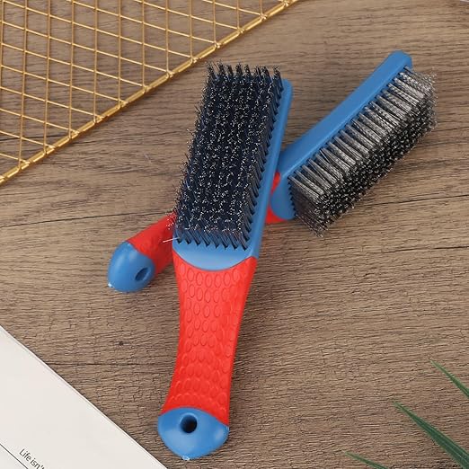 2pcs Stainless Steel Wire Brushes, Reinforced Cleaner Metal Bristle Heavy Duty Cleaning Brushes Hand Wire Scratch Brush for BBQ Barbecue Grill Kitchen Industrial Rust Paint Removal