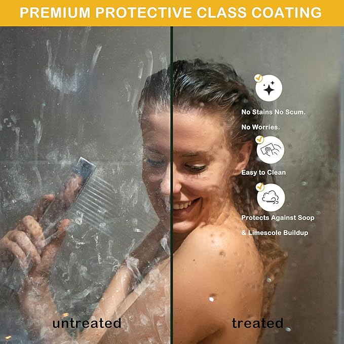 Sliding Shower Door, 44-48" W x 72" H Aluminum Alloy Frame, Adjustable Double 6mm (1/4") SGCC Tempered Glass Panels with Matte Black Square Track, Bypass Space-Saving Design